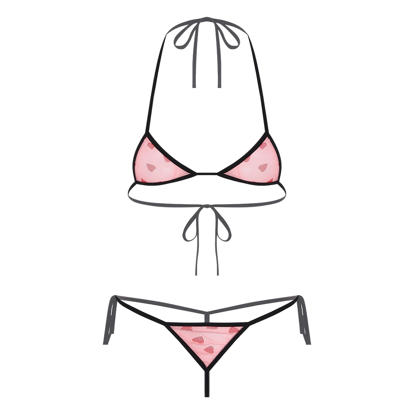 Sheer Mesh Bra - Женское микро-мини-бикини, комплект нижнего белья, прозрачный