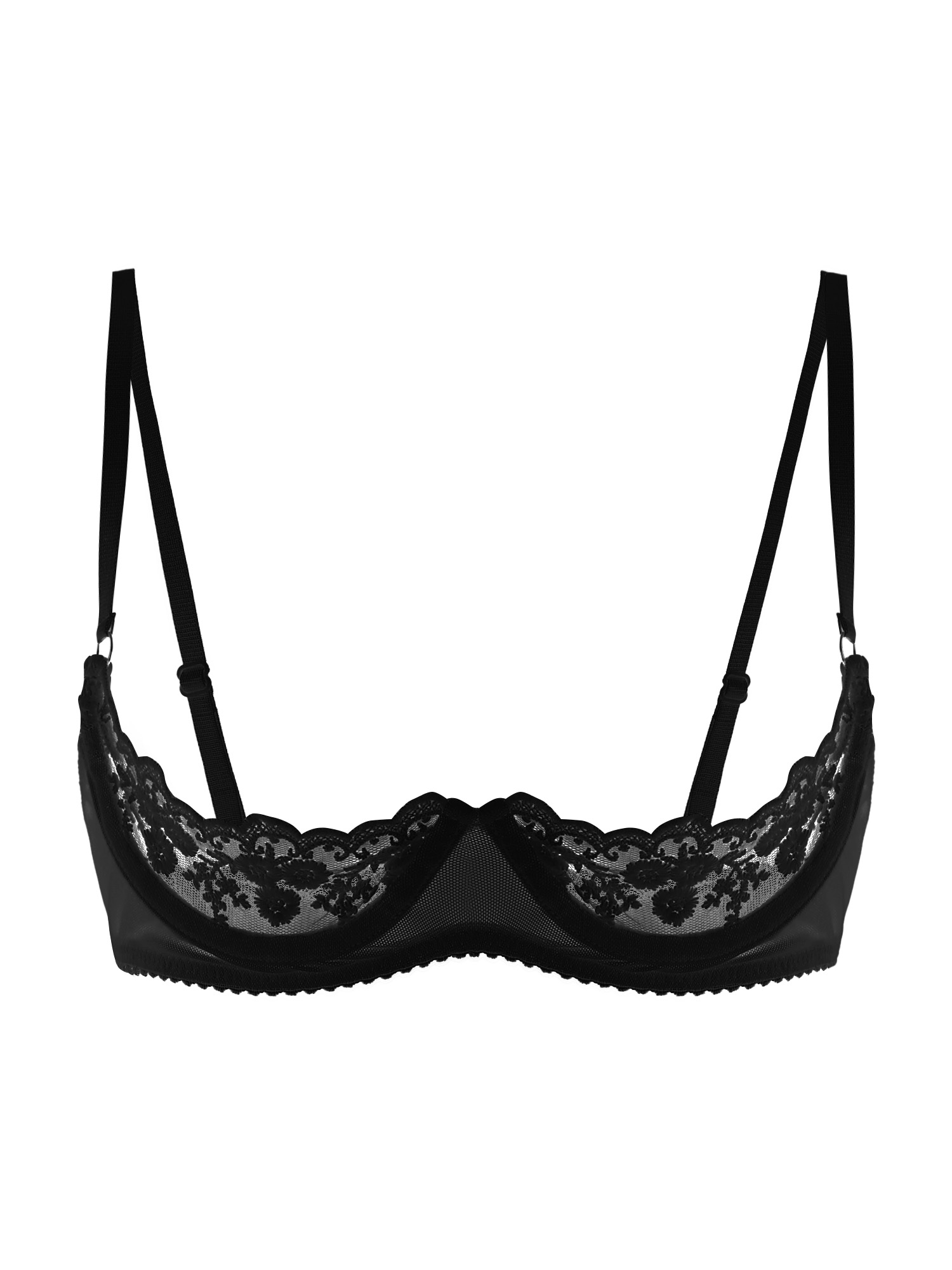 Sheer Bra Lace - Женский сексуальный бюстгальтер с открытыми чашками,
