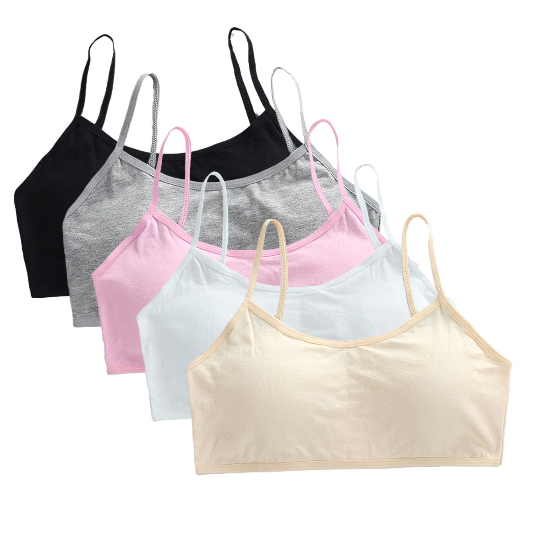 Cotton Bra Everyday - Комплект из 5 хлопковых тренировочных бюстгальтеров-топов