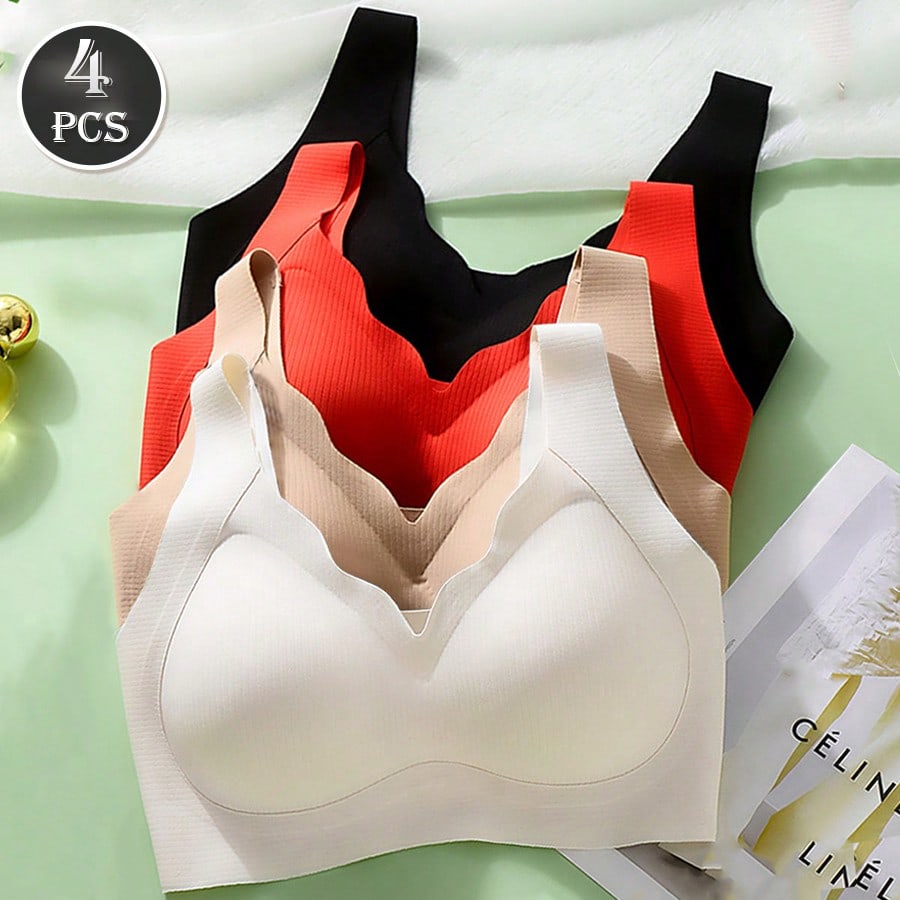 T Shirt Bra Seamless - Комплект из 4 бесшовных женских бюстгальтеров-топов