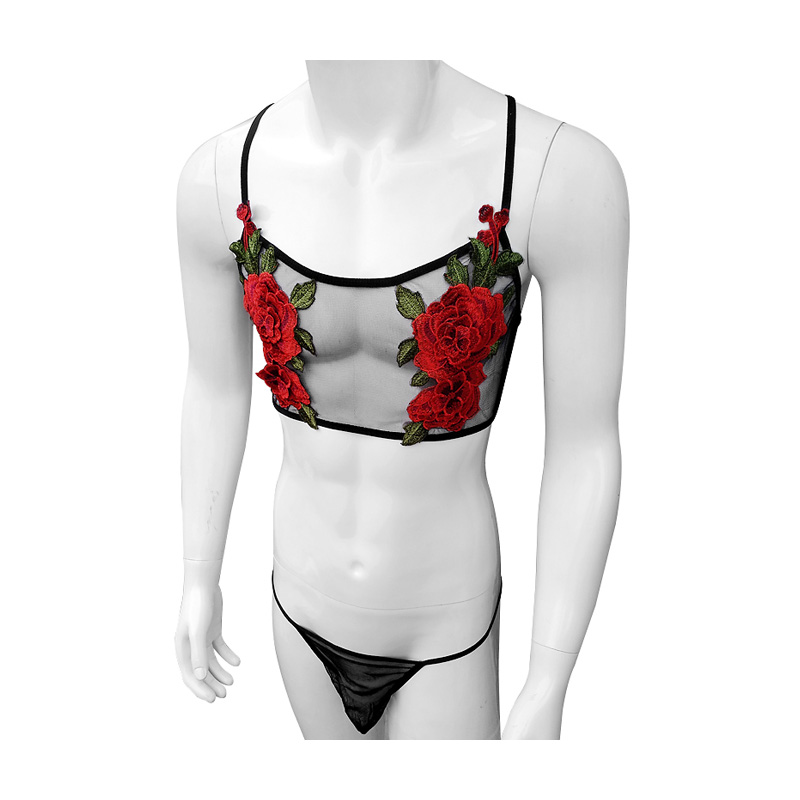 Sheer Mesh Bra - Сексуальное мужское прозрачное сетчатое кружевное нижнее