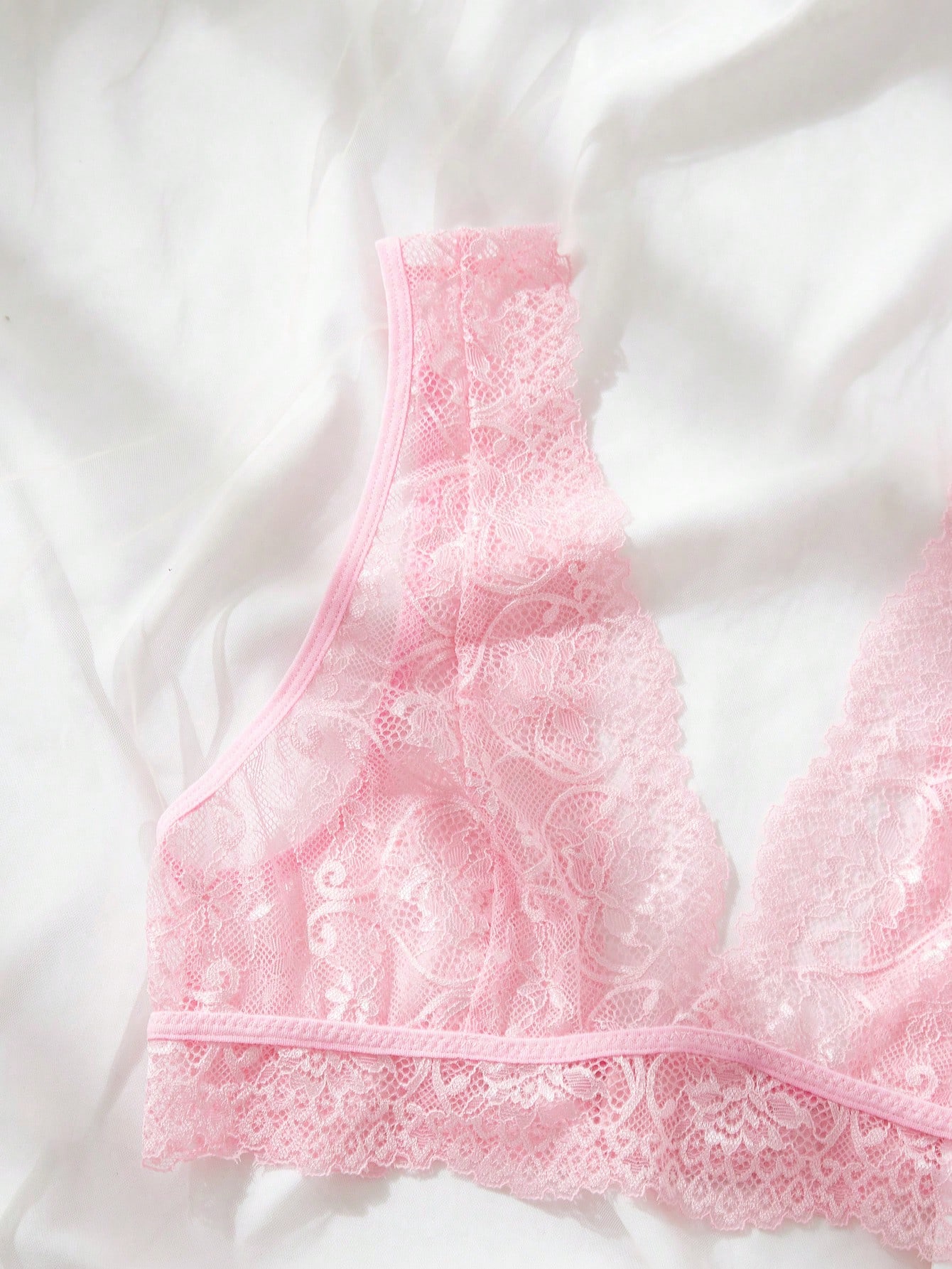 Розовый кружевной комплект ниж – обзор и цена Lace Bralette Set
